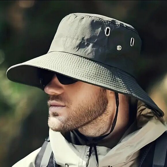 NiB Fun Sun Protection! Unisex Wide Brim Safari Style Sun/Fishing Hat Army Green - Picture 4 of 6